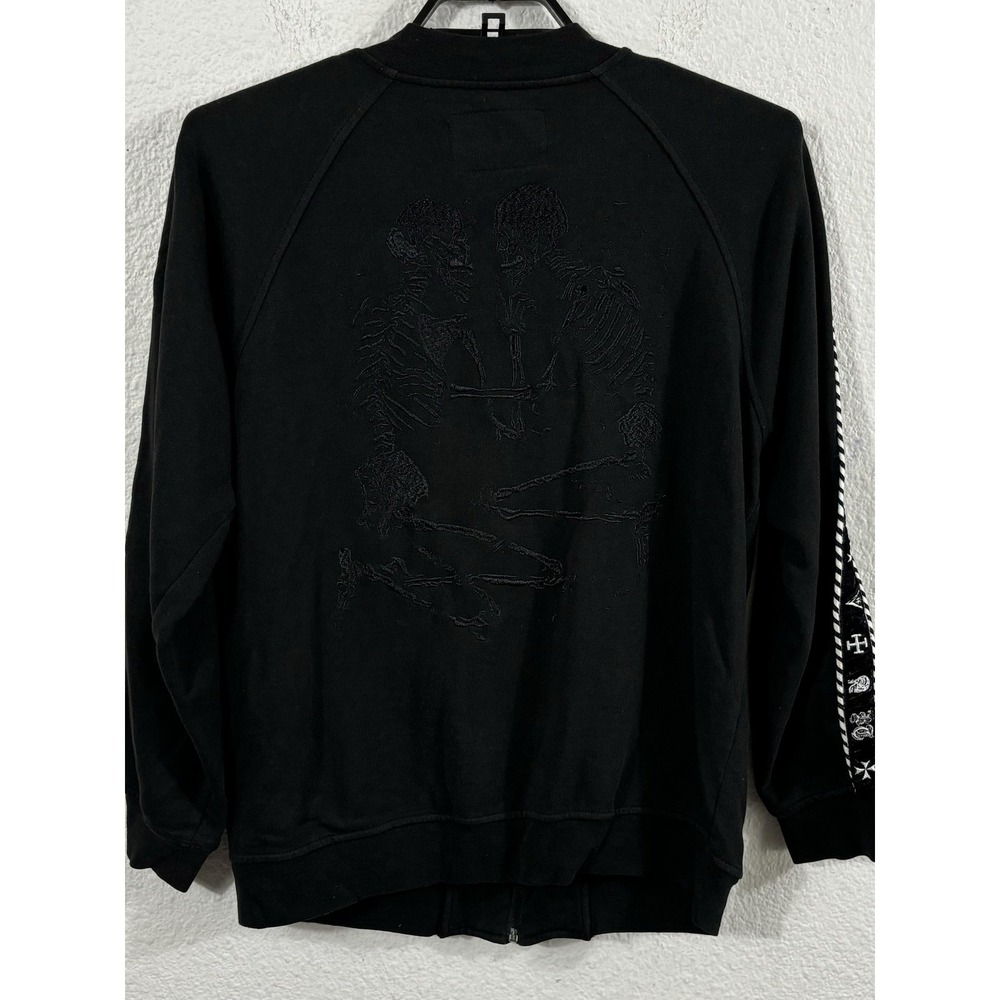 Been Trill Jacket Mens‎ Small Black Skeleton Back Track Zip Embroidered Graphic